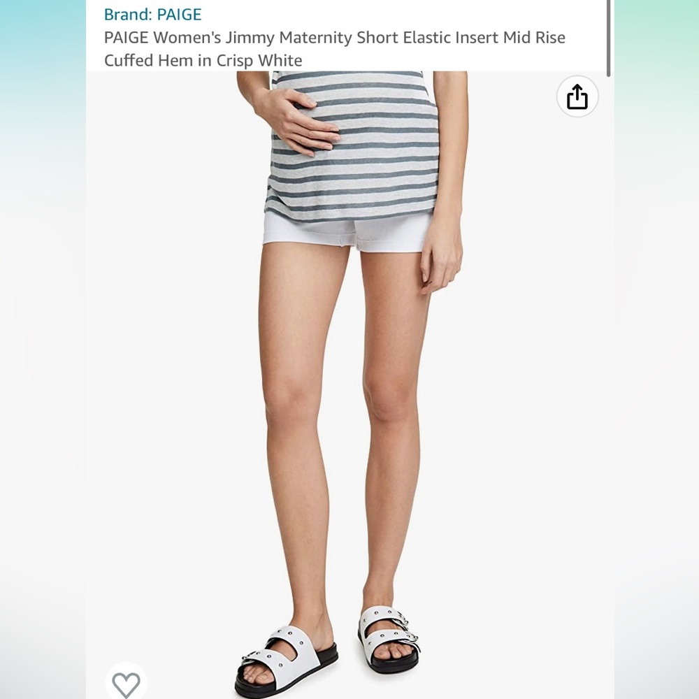 COPY - Paige jimmy jim maternity shorts in crisp white 28. $159